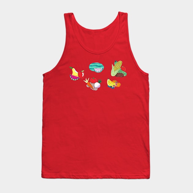 Fruits and Veggies Tank Top by okhismakingart_